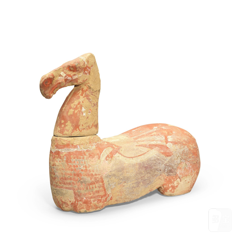漢 陶立像及陶馬 | A PAINTED POTTERY STANDING FIGURE AND A PAINTED POTTERY MODEL OF A HORSE - 图7